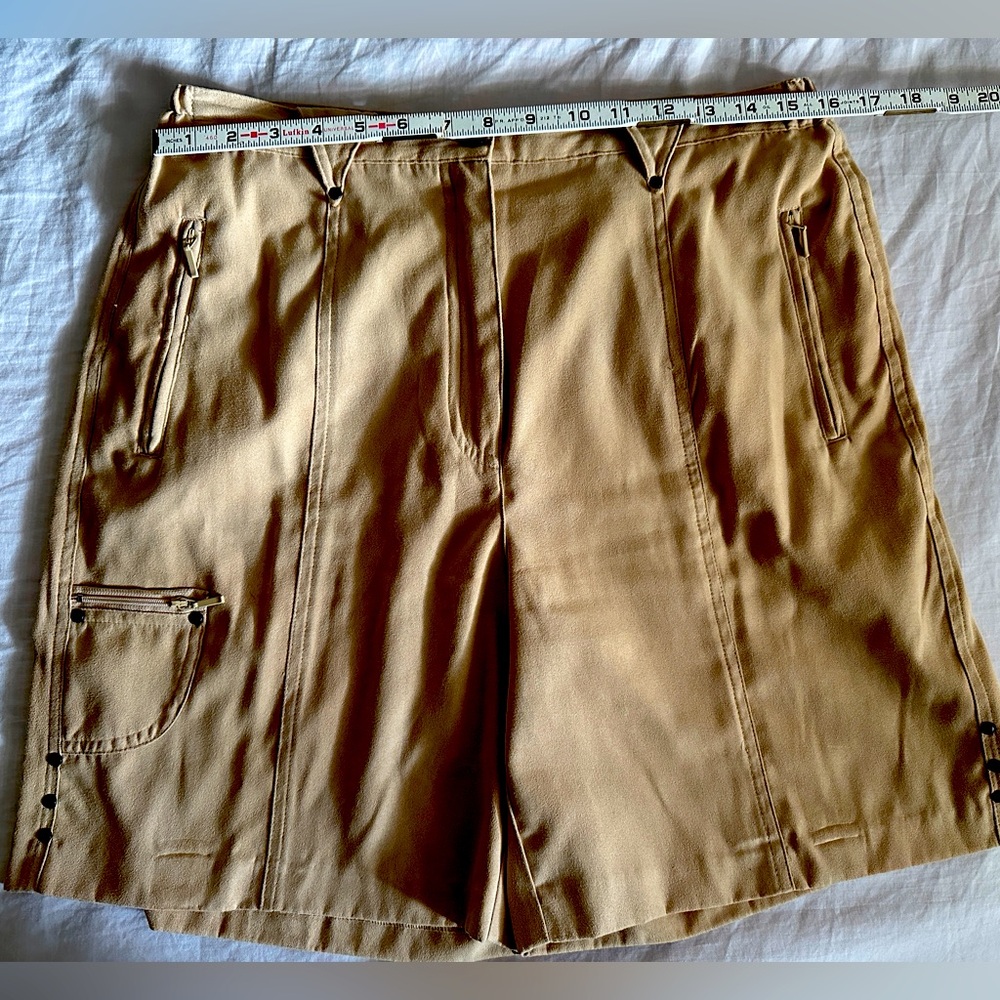 10 Jamie Sadock Cargo Faux Suede Camel Tan Shorts